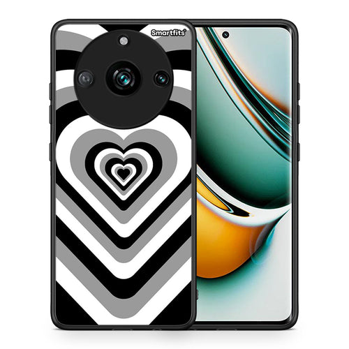 Θήκη Realme 11 Pro Black Hearts από τη Smartfits με σχέδιο στο πίσω μέρος και μαύρο περίβλημα | Realme 11 Pro Black Hearts case with colorful back and black bezels