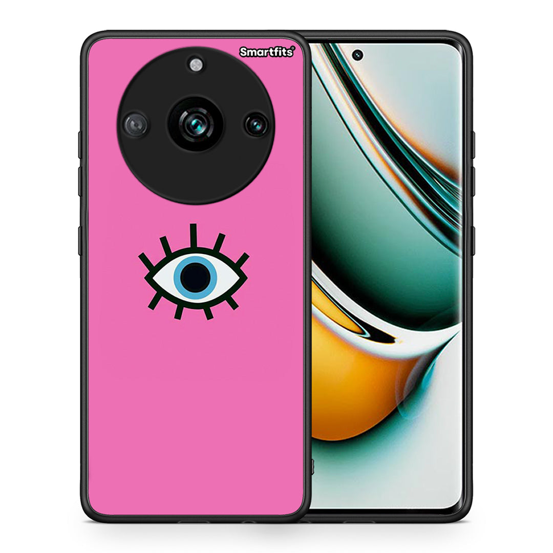 Θήκη Realme 11 Pro Blue Eye Pink από τη Smartfits με σχέδιο στο πίσω μέρος και μαύρο περίβλημα | Realme 11 Pro Blue Eye Pink case with colorful back and black bezels