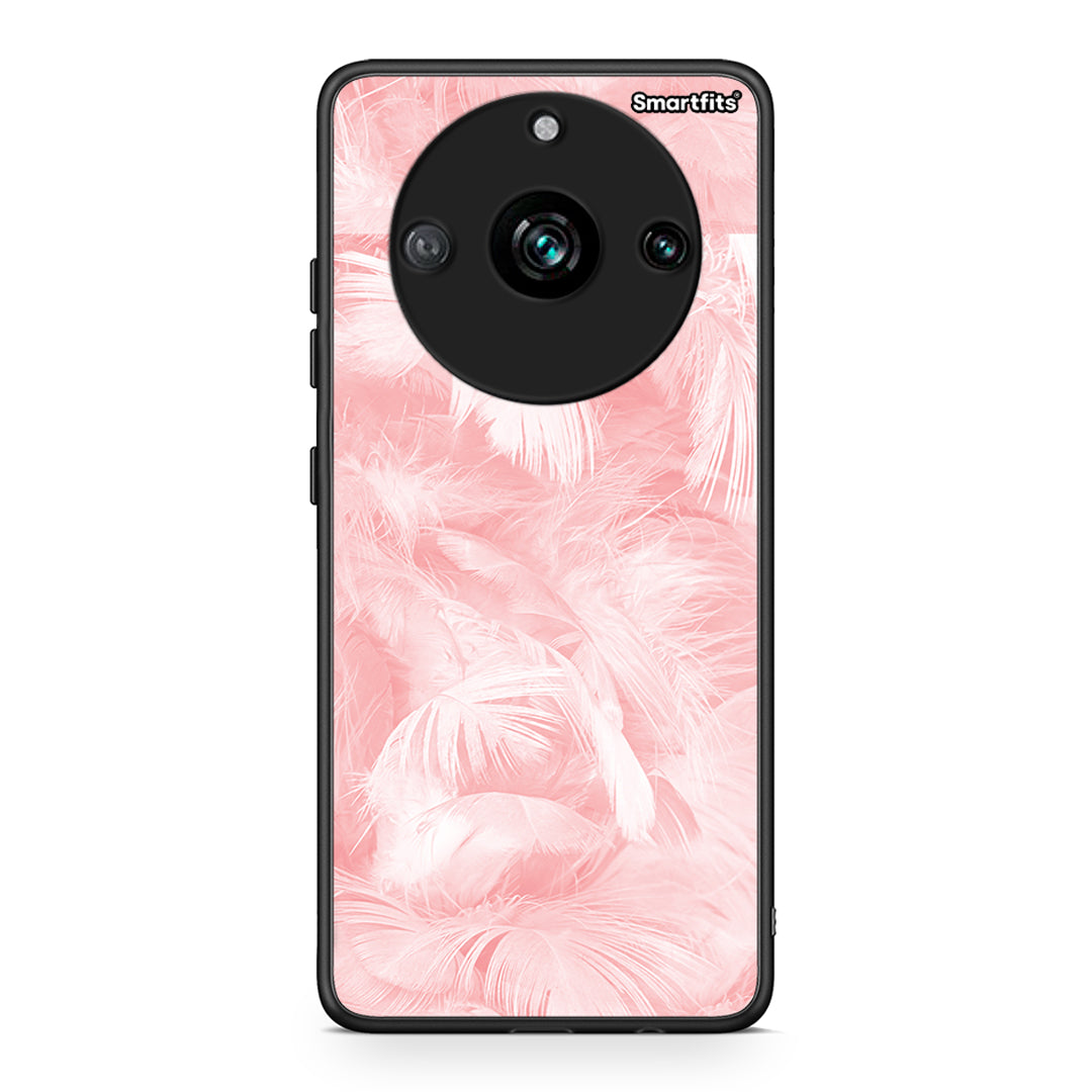 33 - Realme 11 Pro Pink Feather Boho case, cover, bumper