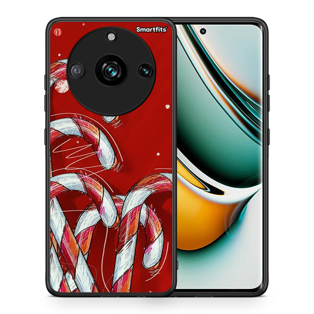 Θήκη Realme 11 Pro Candy Cane από τη Smartfits με σχέδιο στο πίσω μέρος και μαύρο περίβλημα | Realme 11 Pro Candy Cane case with colorful back and black bezels