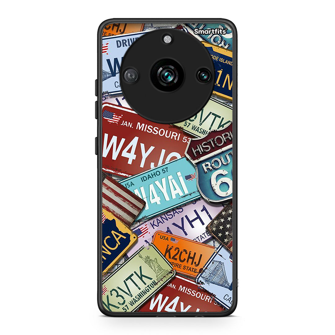 Realme 11 Pro Car Plates θήκη από τη Smartfits με σχέδιο στο πίσω μέρος και μαύρο περίβλημα | Smartphone case with colorful back and black bezels by Smartfits