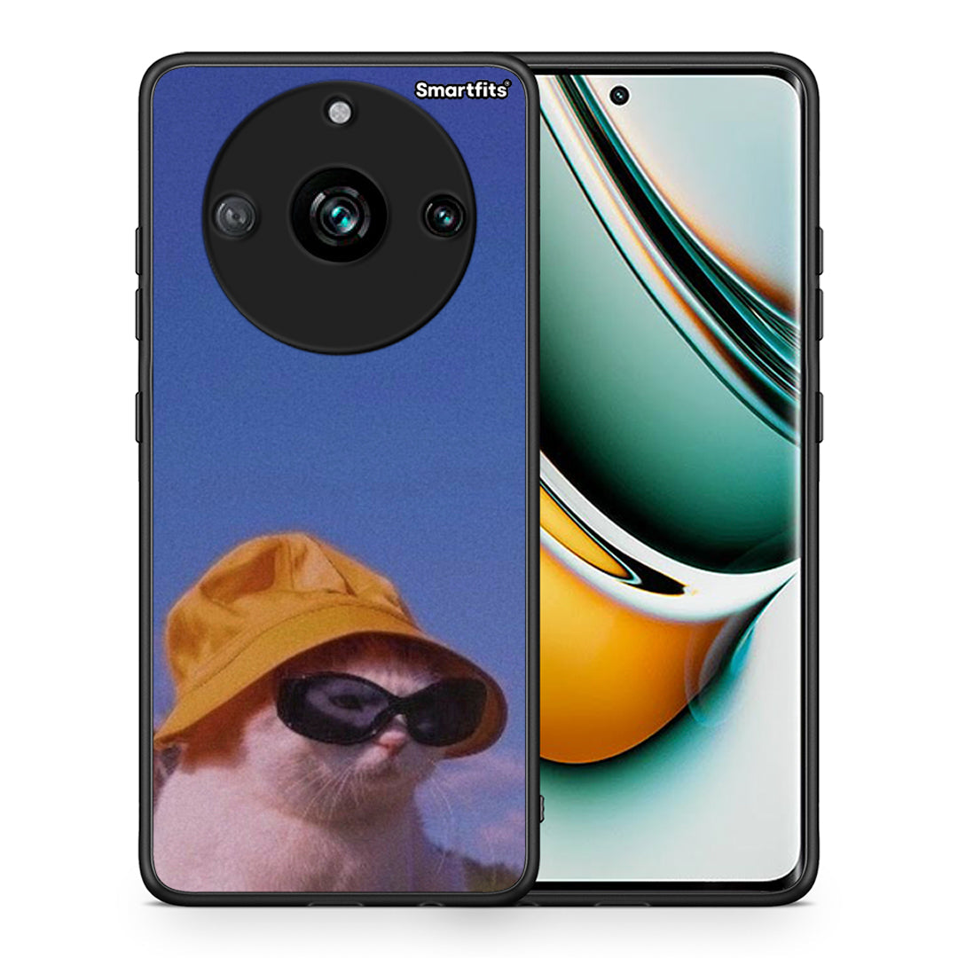 Θήκη Realme 11 Pro Cat Diva από τη Smartfits με σχέδιο στο πίσω μέρος και μαύρο περίβλημα | Realme 11 Pro Cat Diva case with colorful back and black bezels