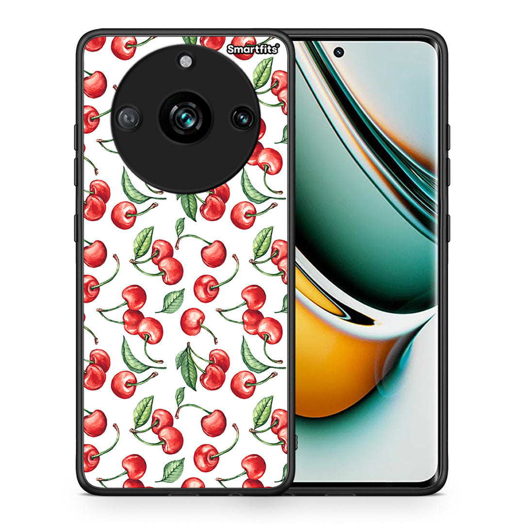 Θήκη Realme 11 Pro+ Cherry Summer από τη Smartfits με σχέδιο στο πίσω μέρος και μαύρο περίβλημα | Realme 11 Pro+ Cherry Summer case with colorful back and black bezels