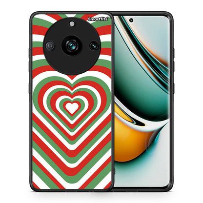 Θήκη Realme 11 Pro Christmas Hearts από τη Smartfits με σχέδιο στο πίσω μέρος και μαύρο περίβλημα | Realme 11 Pro Christmas Hearts case with colorful back and black bezels