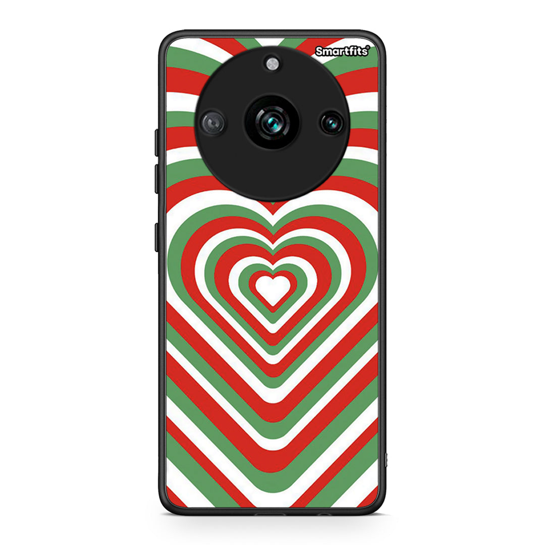 Realme 11 Pro Christmas Hearts θήκη από τη Smartfits με σχέδιο στο πίσω μέρος και μαύρο περίβλημα | Smartphone case with colorful back and black bezels by Smartfits