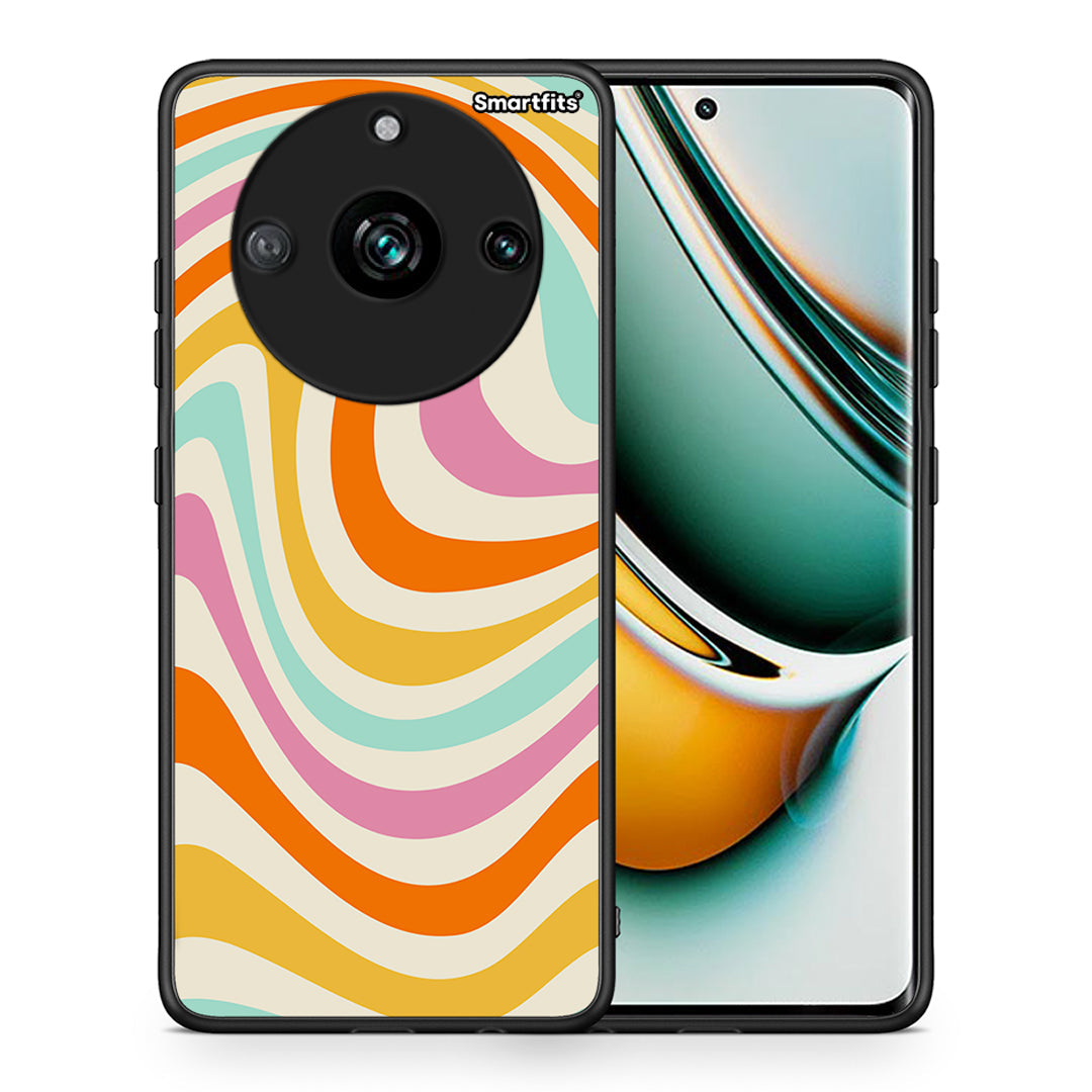 Θήκη Realme 11 Pro+ Colourful Waves από τη Smartfits με σχέδιο στο πίσω μέρος και μαύρο περίβλημα | Realme 11 Pro+ Colourful Waves case with colorful back and black bezels