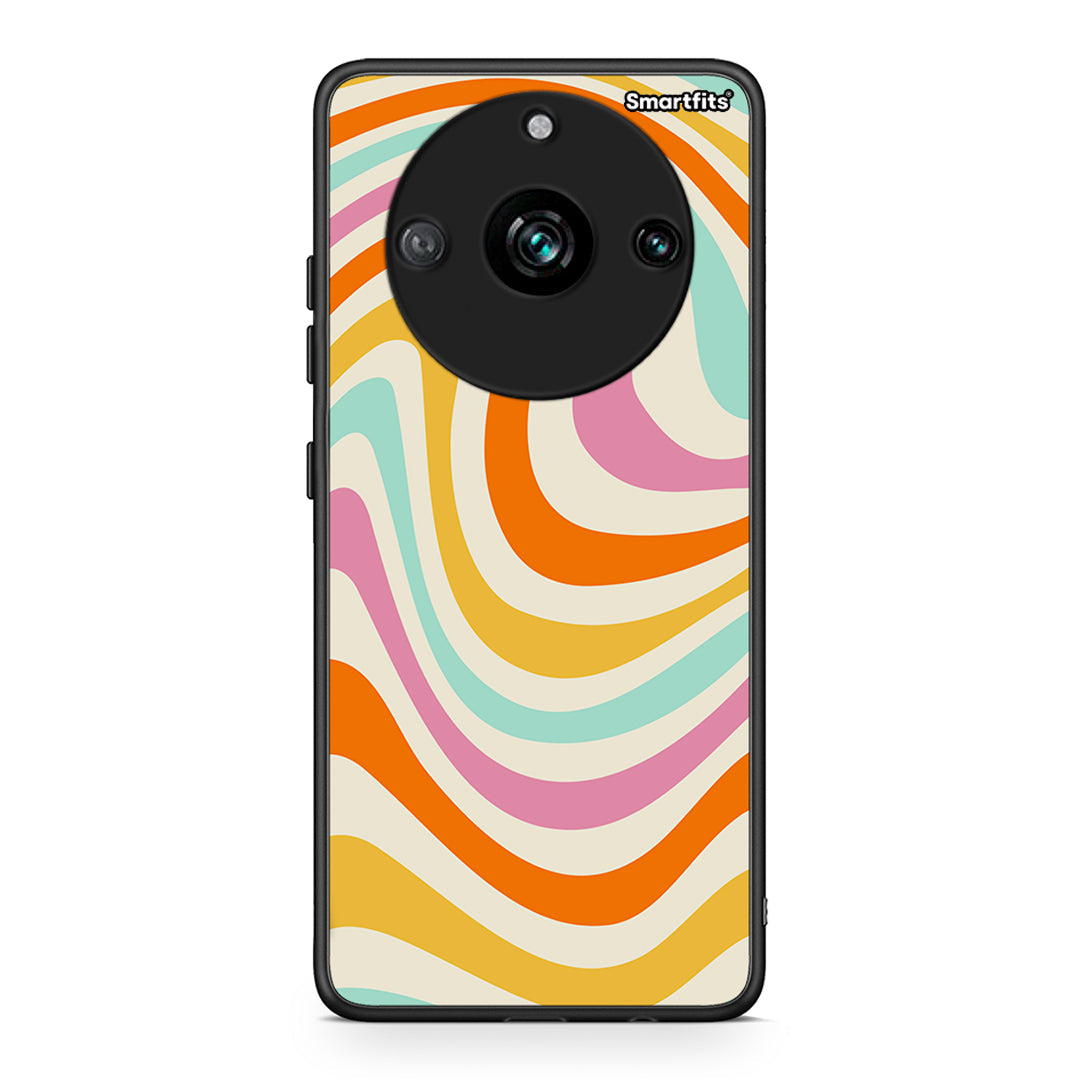 Realme 11 Pro Colourful Waves θήκη από τη Smartfits με σχέδιο στο πίσω μέρος και μαύρο περίβλημα | Smartphone case with colorful back and black bezels by Smartfits