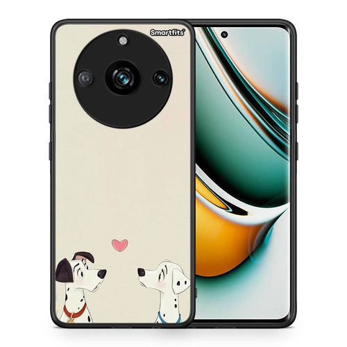Θήκη Realme 11 Pro+ Dalmatians Love από τη Smartfits με σχέδιο στο πίσω μέρος και μαύρο περίβλημα | Realme 11 Pro+ Dalmatians Love case with colorful back and black bezels