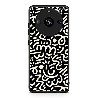 Realme 11 Pro+ Doodle Art Θήκη από τη Smartfits με σχέδιο στο πίσω μέρος και μαύρο περίβλημα | Smartphone case with colorful back and black bezels by Smartfits