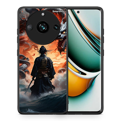 Θήκη Realme 11 Pro+ Dragons Fight από τη Smartfits με σχέδιο στο πίσω μέρος και μαύρο περίβλημα | Realme 11 Pro+ Dragons Fight case with colorful back and black bezels