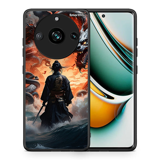Θήκη Realme 11 Pro+ Dragons Fight από τη Smartfits με σχέδιο στο πίσω μέρος και μαύρο περίβλημα | Realme 11 Pro+ Dragons Fight case with colorful back and black bezels