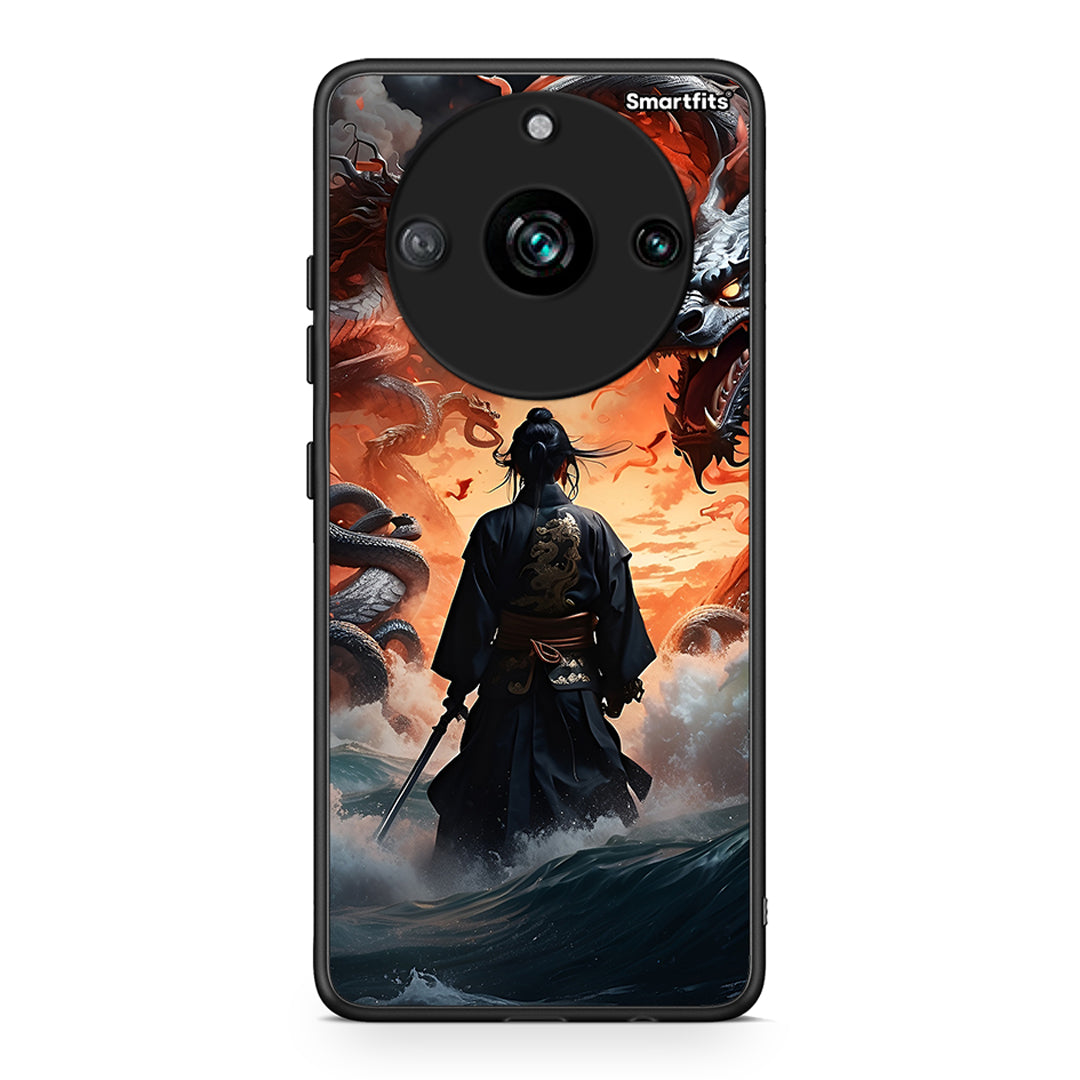 Realme 11 Pro+ Dragons Fight θήκη από τη Smartfits με σχέδιο στο πίσω μέρος και μαύρο περίβλημα | Smartphone case with colorful back and black bezels by Smartfits
