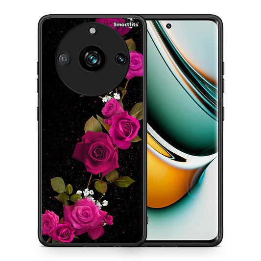 Θήκη Realme 11 Pro+ Red Roses Flower από τη Smartfits με σχέδιο στο πίσω μέρος και μαύρο περίβλημα | Realme 11 Pro+ Red Roses Flower case with colorful back and black bezels