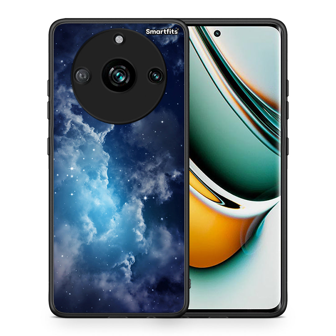 Θήκη Realme 11 Pro+ Blue Sky Galaxy από τη Smartfits με σχέδιο στο πίσω μέρος και μαύρο περίβλημα | Realme 11 Pro+ Blue Sky Galaxy case with colorful back and black bezels