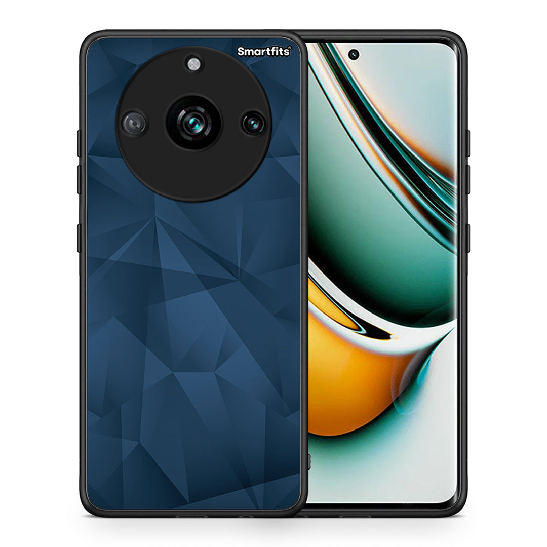 Θήκη Realme 11 Pro+ Blue Abstract Geometric από τη Smartfits με σχέδιο στο πίσω μέρος και μαύρο περίβλημα | Realme 11 Pro+ Blue Abstract Geometric case with colorful back and black bezels
