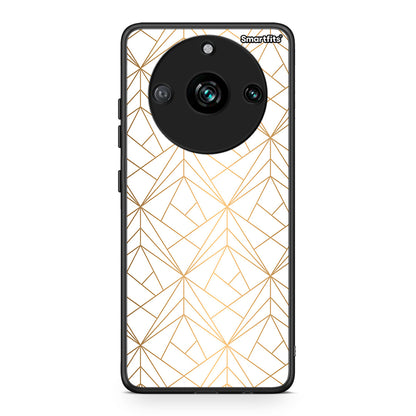 111 - Realme 11 Pro+ Luxury White Geometric case, cover, bumper