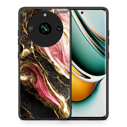 Θήκη Realme 11 Pro Glamorous Pink Marble από τη Smartfits με σχέδιο στο πίσω μέρος και μαύρο περίβλημα | Realme 11 Pro Glamorous Pink Marble case with colorful back and black bezels