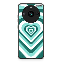Thumbnail for Realme 11 Pro Green Hearts θήκη από τη Smartfits με σχέδιο στο πίσω μέρος και μαύρο περίβλημα | Smartphone case with colorful back and black bezels by Smartfits