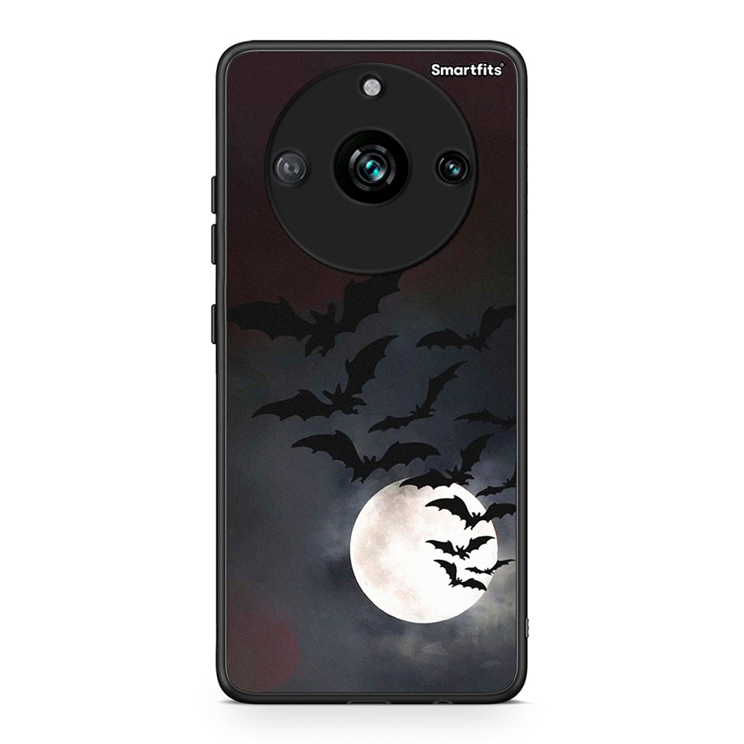 Realme 11 Pro+ Halloween Bat Night Θήκη από τη Smartfits με σχέδιο στο πίσω μέρος και μαύρο περίβλημα | Smartphone case with colorful back and black bezels by Smartfits