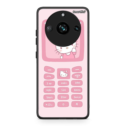 Realme 11 Pro+ Hello Kitten Θήκη Αγίου Βαλεντίνου από τη Smartfits με σχέδιο στο πίσω μέρος και μαύρο περίβλημα | Smartphone case with colorful back and black bezels by Smartfits
