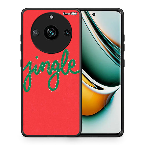 Θήκη Realme 11 Pro+ Jingle Xmas από τη Smartfits με σχέδιο στο πίσω μέρος και μαύρο περίβλημα | Realme 11 Pro+ Jingle Xmas case with colorful back and black bezels
