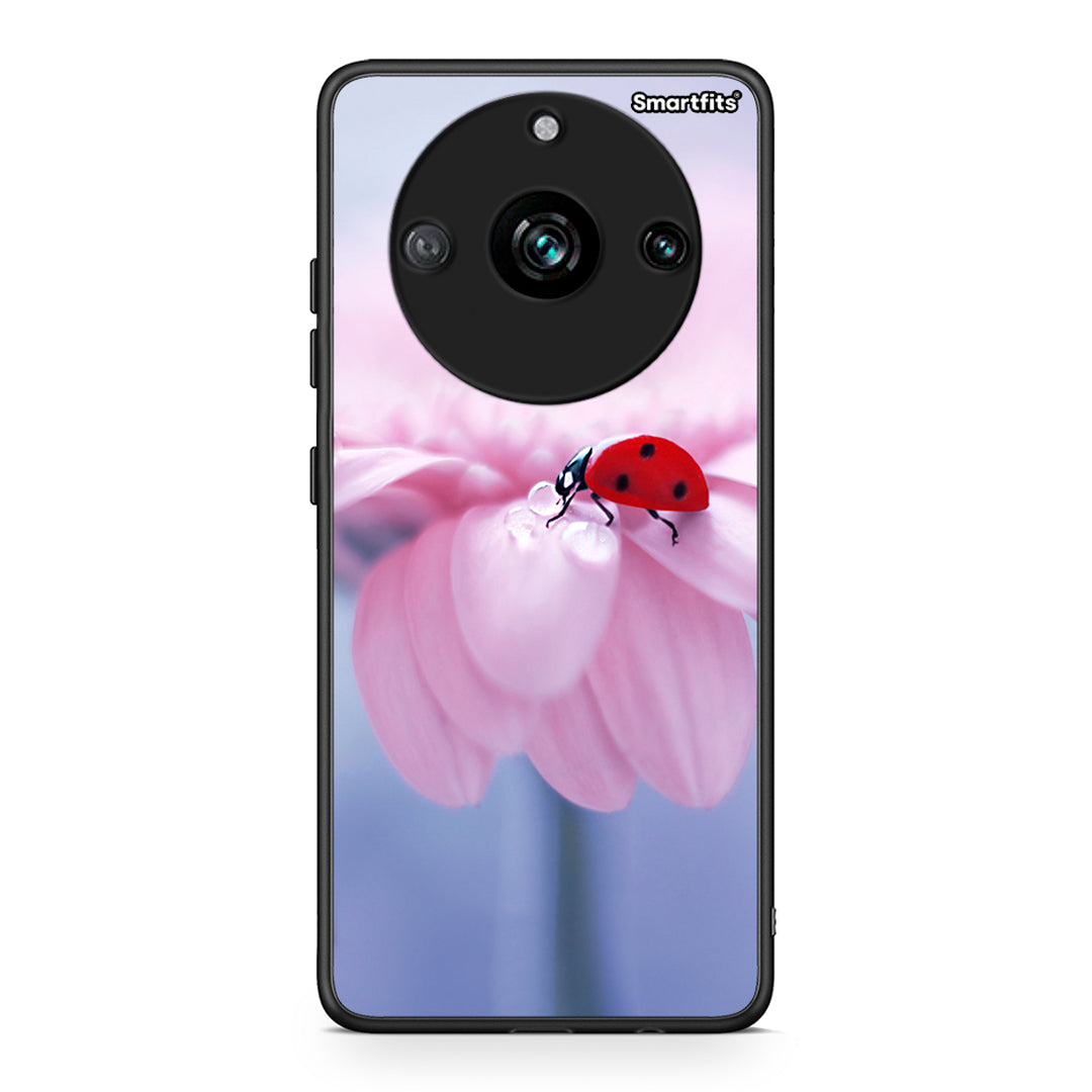 Realme 11 Pro+ Ladybug Flower θήκη από τη Smartfits με σχέδιο στο πίσω μέρος και μαύρο περίβλημα | Smartphone case with colorful back and black bezels by Smartfits