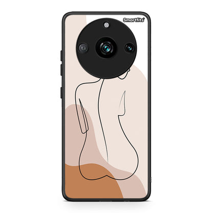 Realme 11 Pro+ LineArt Woman θήκη από τη Smartfits με σχέδιο στο πίσω μέρος και μαύρο περίβλημα | Smartphone case with colorful back and black bezels by Smartfits