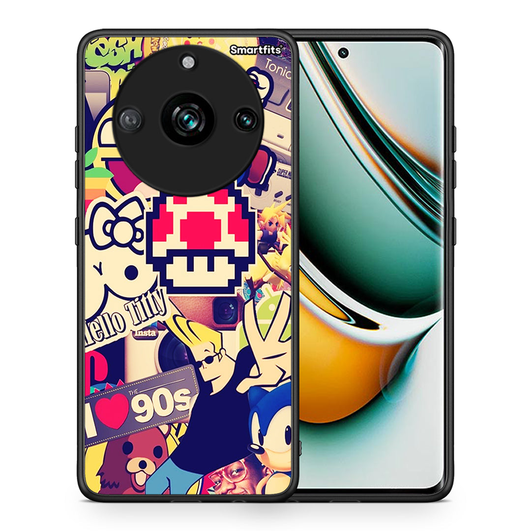 Θήκη Realme 11 Pro Love The 90s από τη Smartfits με σχέδιο στο πίσω μέρος και μαύρο περίβλημα | Realme 11 Pro Love The 90s case with colorful back and black bezels
