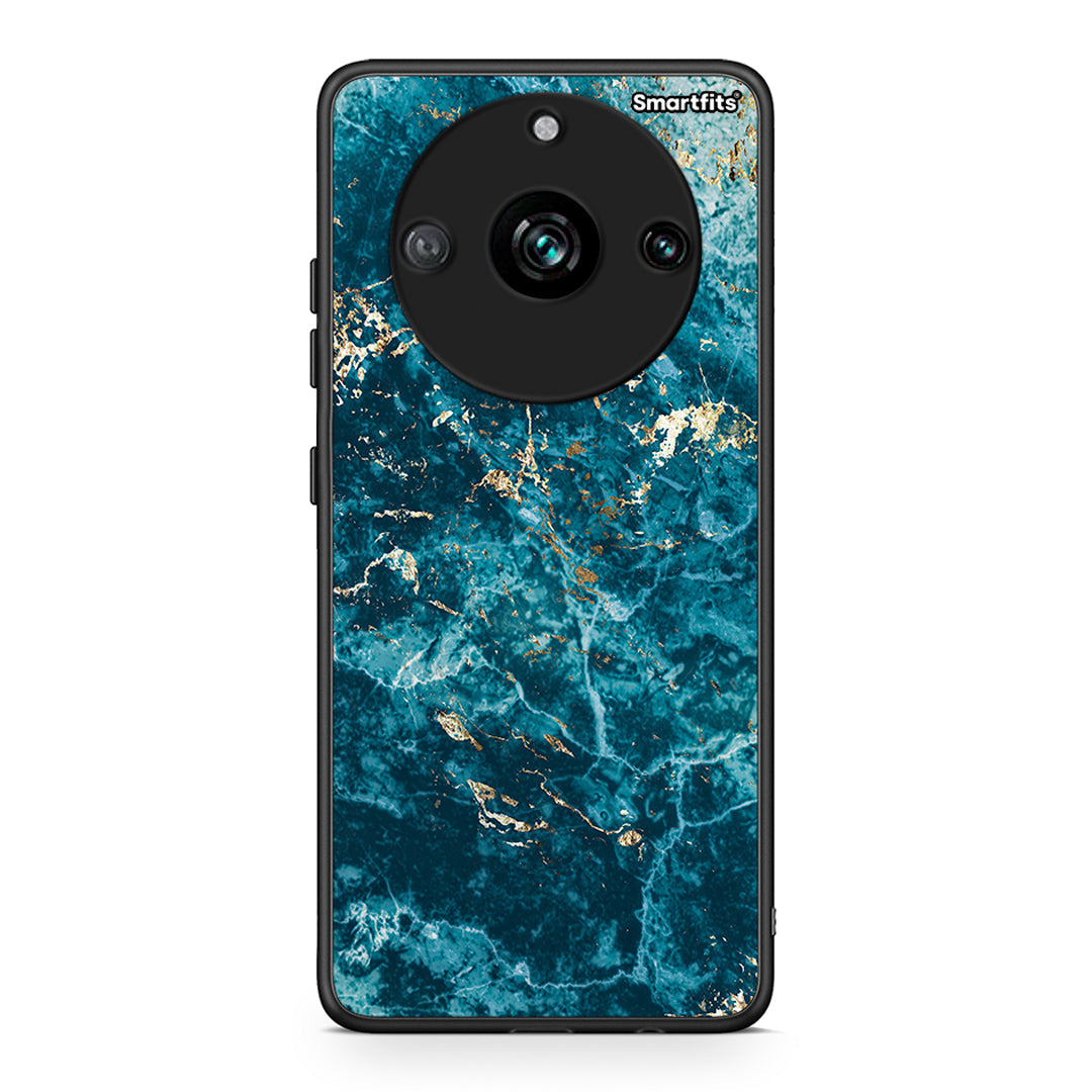 Realme 11 Pro+ Marble Blue θήκη από τη Smartfits με σχέδιο στο πίσω μέρος και μαύρο περίβλημα | Smartphone case with colorful back and black bezels by Smartfits