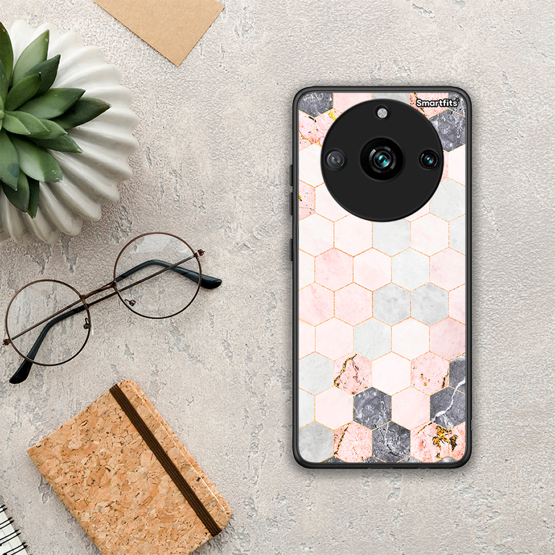 Marble Hexagon Pink - Realme 11 Pro+ θήκη