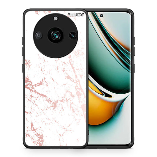 Θήκη Realme 11 Pro Pink Splash Marble από τη Smartfits με σχέδιο στο πίσω μέρος και μαύρο περίβλημα | Realme 11 Pro Pink Splash Marble case with colorful back and black bezels