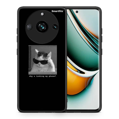 Θήκη Realme 11 Pro+ Meme Cat από τη Smartfits με σχέδιο στο πίσω μέρος και μαύρο περίβλημα | Realme 11 Pro+ Meme Cat case with colorful back and black bezels