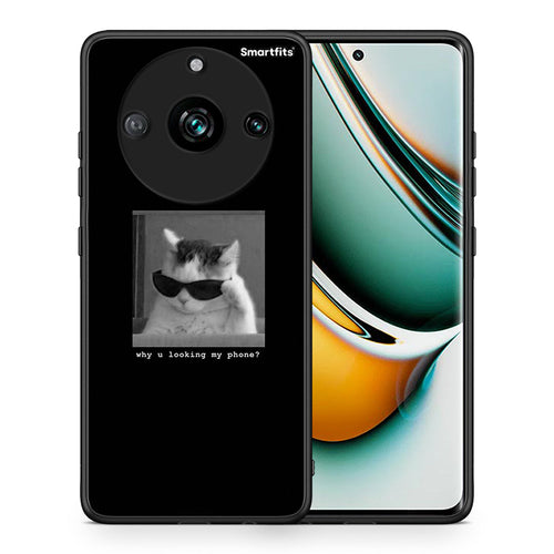 Θήκη Realme 11 Pro+ Meme Cat από τη Smartfits με σχέδιο στο πίσω μέρος και μαύρο περίβλημα | Realme 11 Pro+ Meme Cat case with colorful back and black bezels
