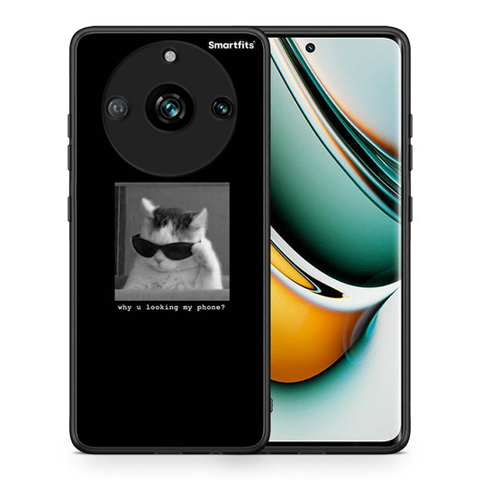 Θήκη Realme 11 Pro+ Meme Cat από τη Smartfits με σχέδιο στο πίσω μέρος και μαύρο περίβλημα | Realme 11 Pro+ Meme Cat case with colorful back and black bezels