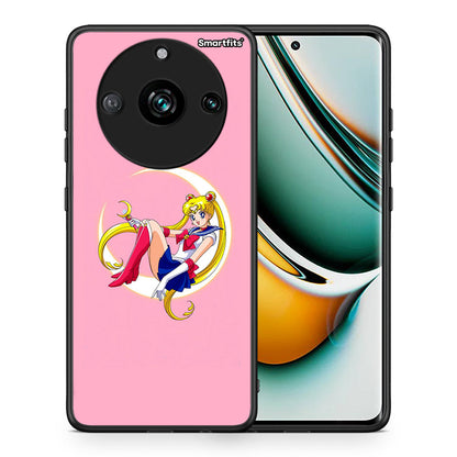 Θήκη Realme 11 Pro Moon Girl από τη Smartfits με σχέδιο στο πίσω μέρος και μαύρο περίβλημα | Realme 11 Pro Moon Girl case with colorful back and black bezels