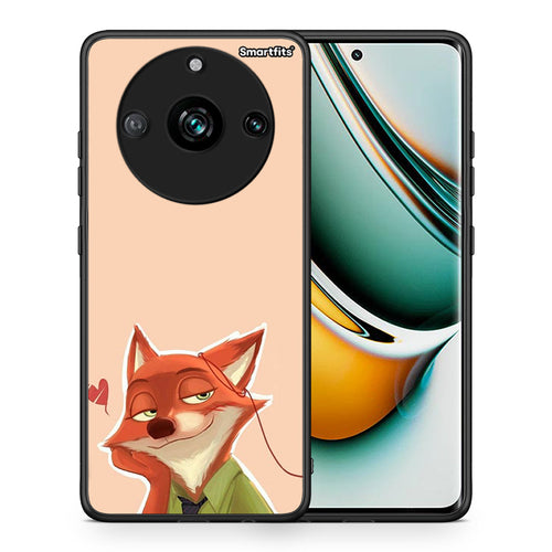 Θήκη Realme 11 Pro+ Nick Wilde And Judy Hopps Love 1 από τη Smartfits με σχέδιο στο πίσω μέρος και μαύρο περίβλημα | Realme 11 Pro+ Nick Wilde And Judy Hopps Love 1 case with colorful back and black bezels