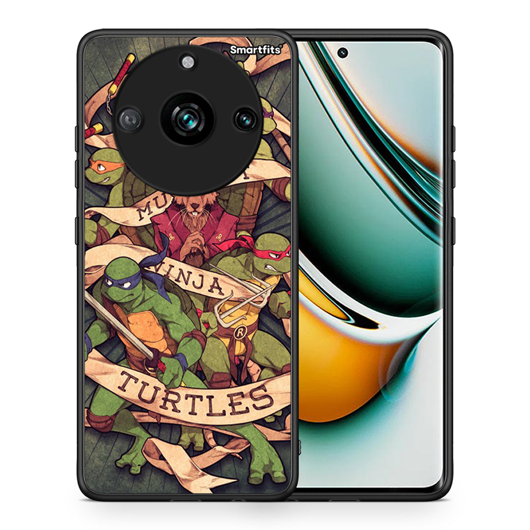 Θήκη Realme 11 Pro+ Ninja Turtles από τη Smartfits με σχέδιο στο πίσω μέρος και μαύρο περίβλημα | Realme 11 Pro+ Ninja Turtles case with colorful back and black bezels