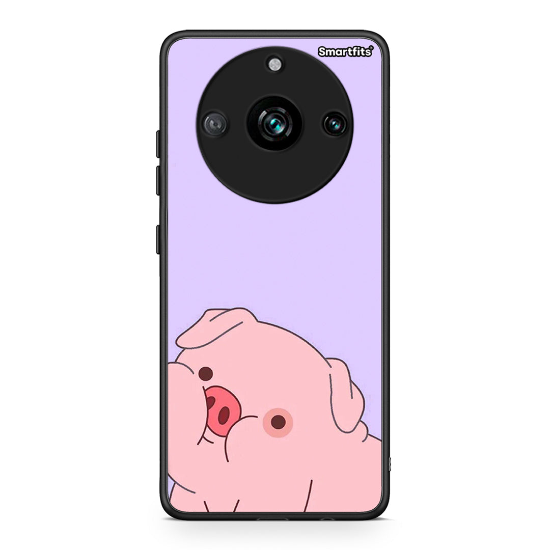 Realme 11 Pro+ Pig Love 2 Θήκη Αγίου Βαλεντίνου από τη Smartfits με σχέδιο στο πίσω μέρος και μαύρο περίβλημα | Smartphone case with colorful back and black bezels by Smartfits