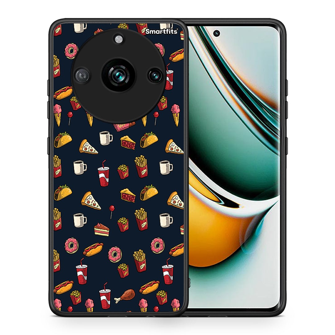 Θήκη Realme 11 Pro Hungry Random από τη Smartfits με σχέδιο στο πίσω μέρος και μαύρο περίβλημα | Realme 11 Pro Hungry Random case with colorful back and black bezels