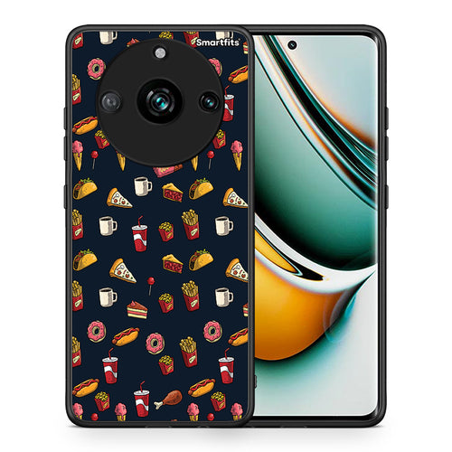 Θήκη Realme 11 Pro+ Hungry Random από τη Smartfits με σχέδιο στο πίσω μέρος και μαύρο περίβλημα | Realme 11 Pro+ Hungry Random case with colorful back and black bezels