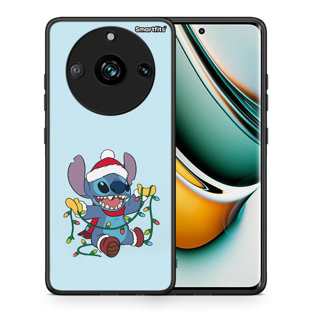 Θήκη Realme 11 Pro Santa Stich από τη Smartfits με σχέδιο στο πίσω μέρος και μαύρο περίβλημα | Realme 11 Pro Santa Stich case with colorful back and black bezels