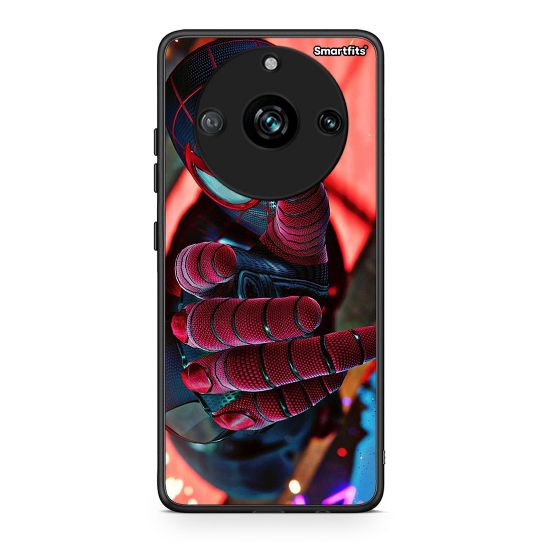 Realme 11 Pro+ Spider Hand Θήκη από τη Smartfits με σχέδιο στο πίσω μέρος και μαύρο περίβλημα | Smartphone case with colorful back and black bezels by Smartfits