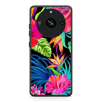 Thumbnail for Realme 11 Pro+ Tropical Flowers θήκη από τη Smartfits με σχέδιο στο πίσω μέρος και μαύρο περίβλημα | Smartphone case with colorful back and black bezels by Smartfits