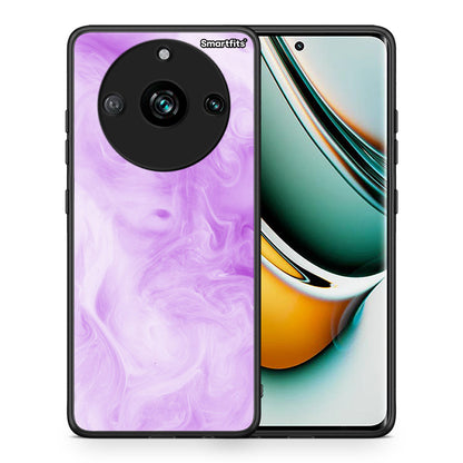 Θήκη Realme 11 Pro+ Lavender Watercolor από τη Smartfits με σχέδιο στο πίσω μέρος και μαύρο περίβλημα | Realme 11 Pro+ Lavender Watercolor case with colorful back and black bezels