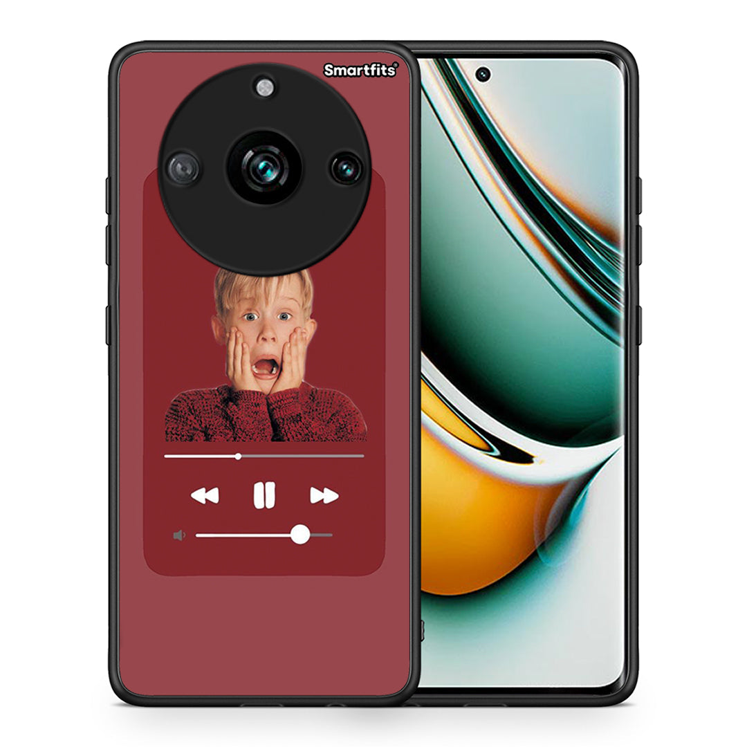 Θήκη Realme 11 Pro+ Xmas Alone Music από τη Smartfits με σχέδιο στο πίσω μέρος και μαύρο περίβλημα | Realme 11 Pro+ Xmas Alone Music case with colorful back and black bezels