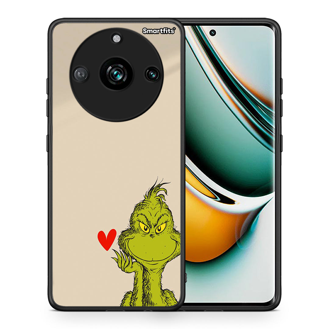 Θήκη Realme 11 Pro+ Xmas Grinch από τη Smartfits με σχέδιο στο πίσω μέρος και μαύρο περίβλημα | Realme 11 Pro+ Xmas Grinch case with colorful back and black bezels