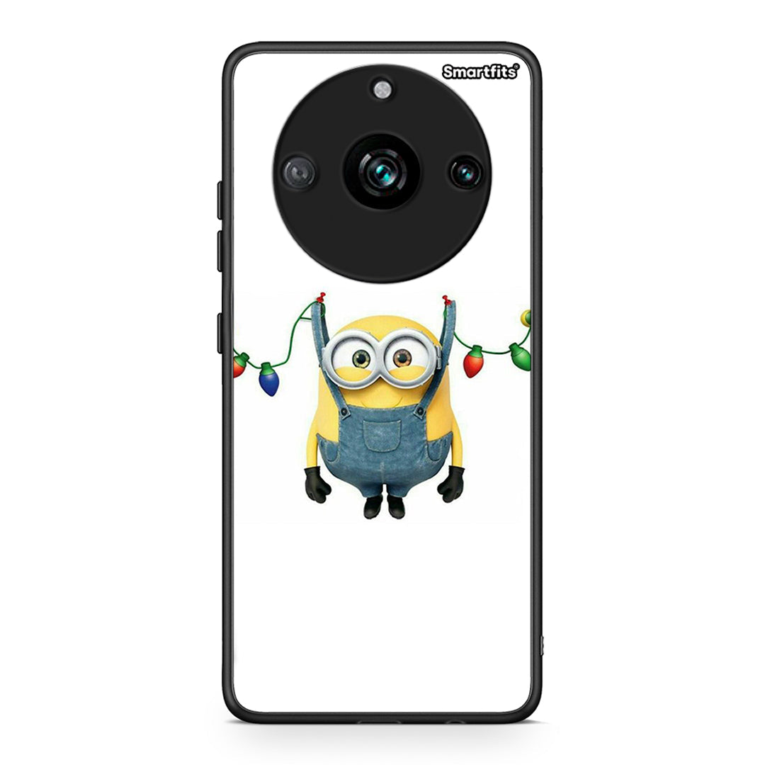 Realme 11 Pro Xmas Minion Lights θήκη από τη Smartfits με σχέδιο στο πίσω μέρος και μαύρο περίβλημα | Smartphone case with colorful back and black bezels by Smartfits