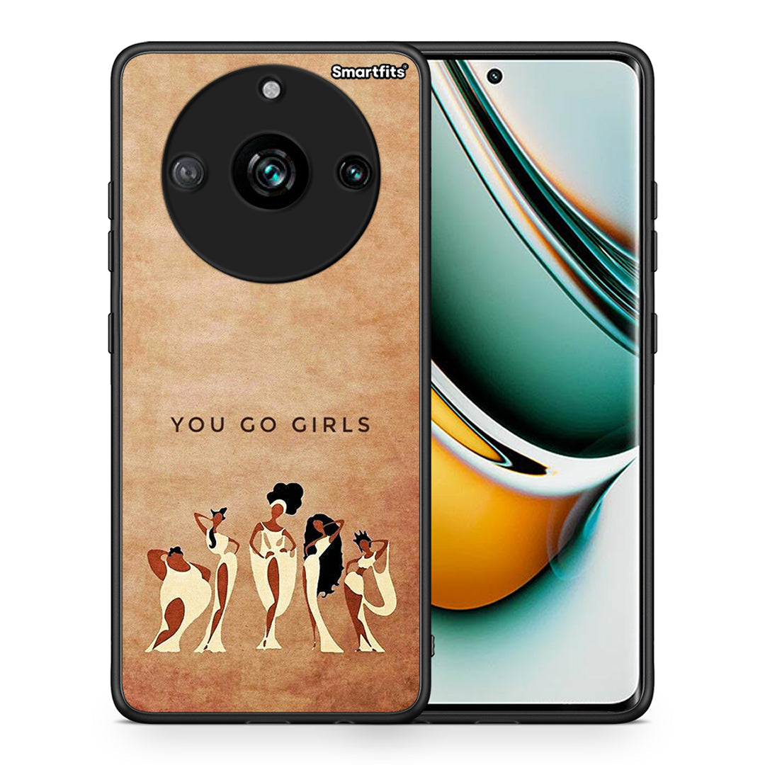 Θήκη Realme 11 Pro+ You Go Girl από τη Smartfits με σχέδιο στο πίσω μέρος και μαύρο περίβλημα | Realme 11 Pro+ You Go Girl case with colorful back and black bezels