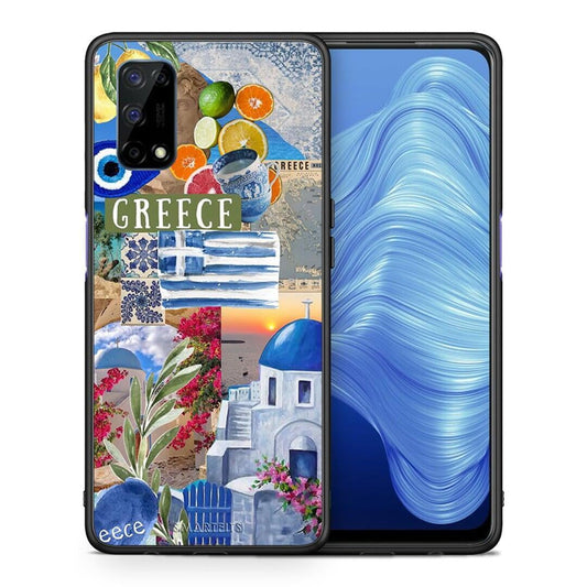 Θήκη Realme 7 5G All Greek από τη Smartfits με σχέδιο στο πίσω μέρος και μαύρο περίβλημα | Realme 7 5G All Greek case with colorful back and black bezels