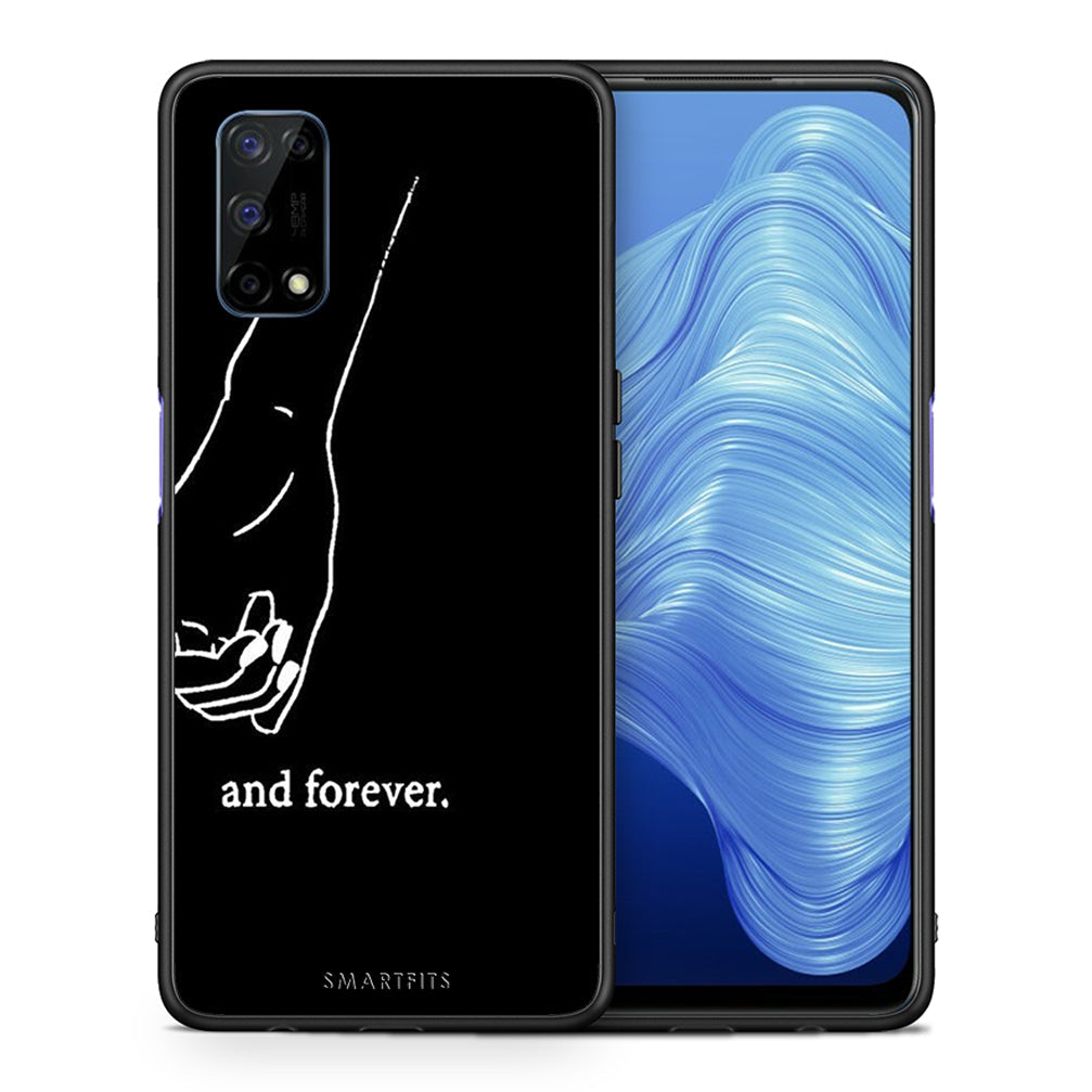 Θήκη Αγίου Βαλεντίνου Realme 7 5G Always & Forever 2 από τη Smartfits με σχέδιο στο πίσω μέρος και μαύρο περίβλημα | Realme 7 5G Always & Forever 2 case with colorful back and black bezels